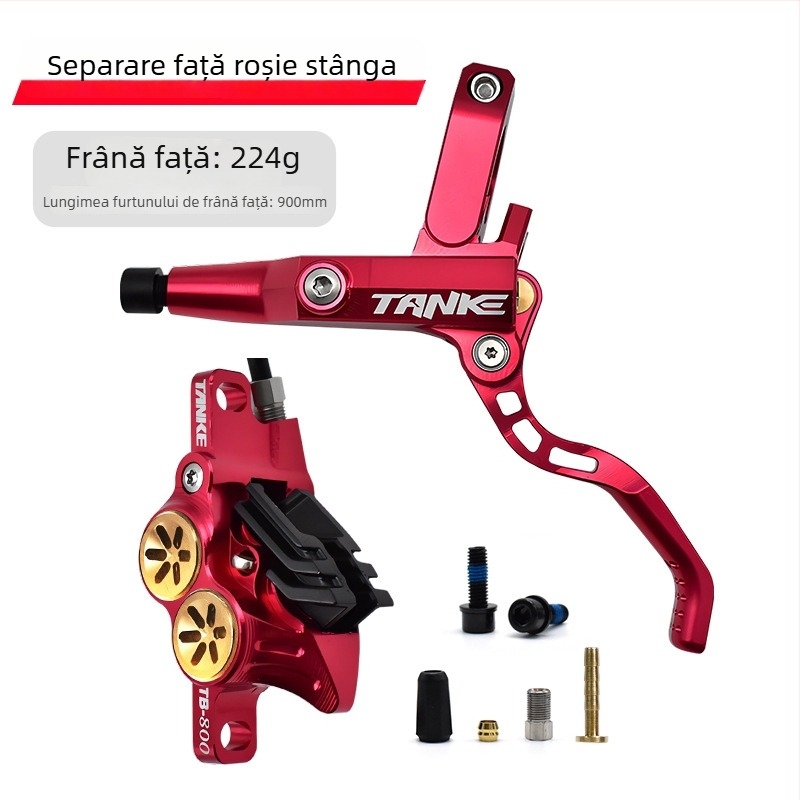 Tank TB800 Caliper de frână hidraulic CNC-integrat din aluminiu pentru biciclete de munte și șosea, cu patru pistoane