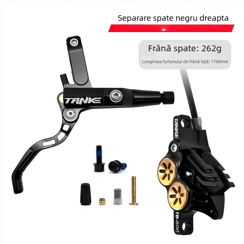 Tank TB800 Caliper de frână hidraulic CNC-integrat din aluminiu pentru biciclete de munte și șosea, cu patru pistoane