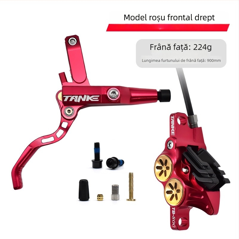 Tank TB800 Caliper de frână hidraulic CNC-integrat din aluminiu pentru biciclete de munte și șosea, cu patru pistoane