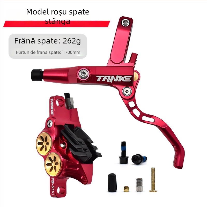 Tank TB800 Caliper de frână hidraulic CNC-integrat din aluminiu pentru biciclete de munte și șosea, cu patru pistoane
