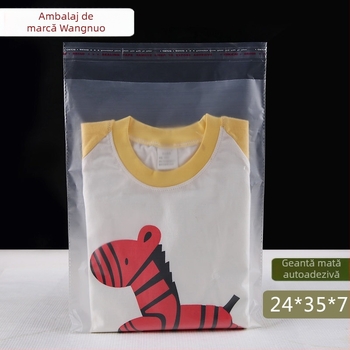 Pungă autoadezivă mată pentru haine, din plastic, proces compozit, ambalare haine, 100 buc.