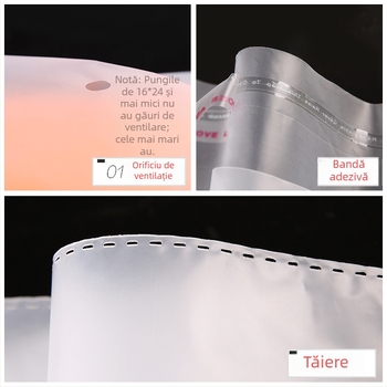 Pungă autoadezivă mată pentru haine, din plastic, proces compozit, ambalare haine, 100 buc.