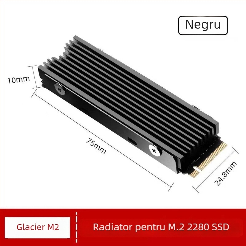 Cooler SSD M.2, aluminiu, 60 g, pentru unități M.2