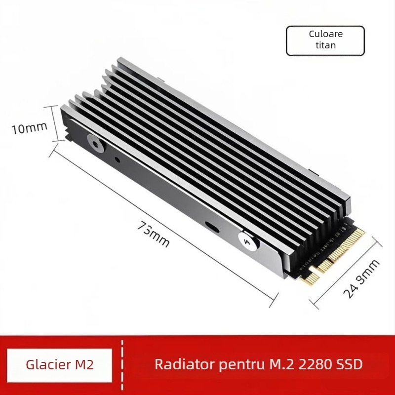 Cooler SSD M.2, aluminiu, 60 g, pentru unități M.2