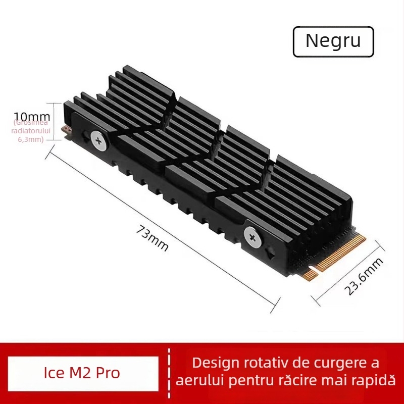 Cooler SSD M.2, aluminiu, 60 g, pentru unități M.2