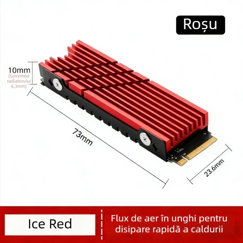 Cooler SSD M.2, aluminiu, 60 g, pentru unități M.2