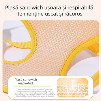 Ham pentru pisici în stil vestă, cu model floral 3D, din poliester și plasă
