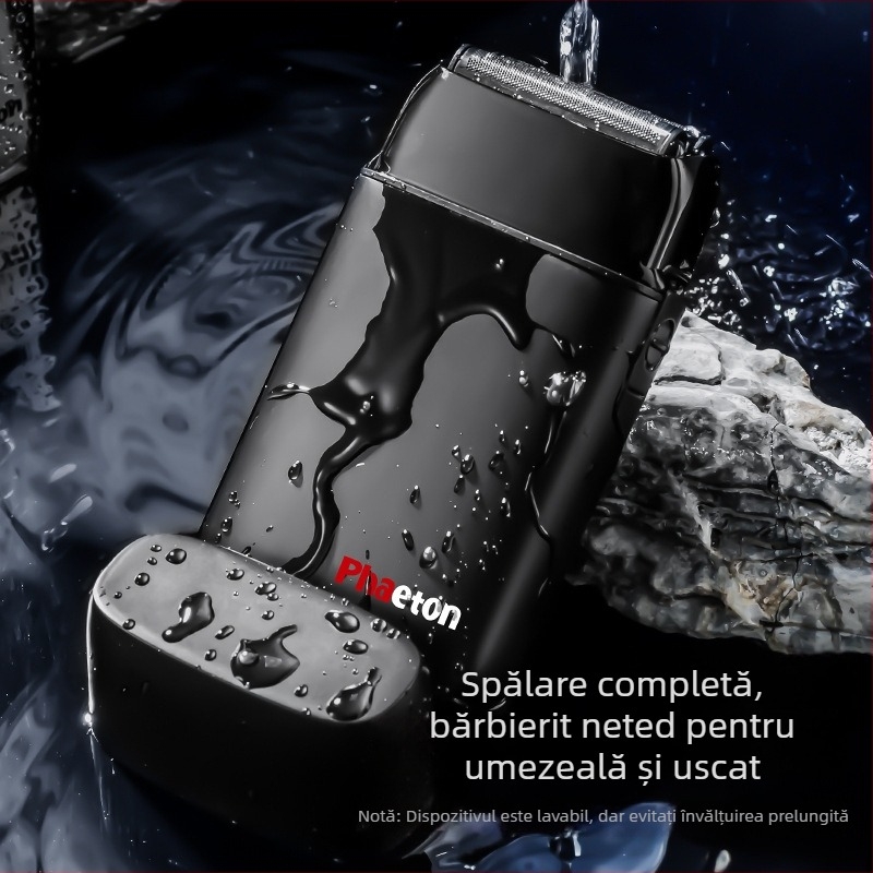Phaeton aparat de ras electric, reîncărcabil pentru bărbați, cu lamă din aliaj de titan, cap de tăiere demontabil și lavabil, zgomot redus