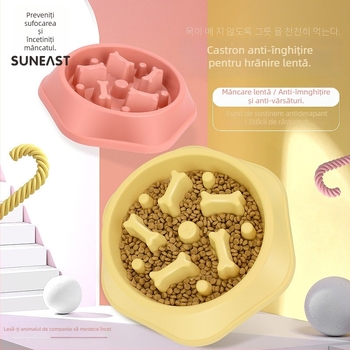 Bol pentru câine cu alimentație lentă, protecție anti-sufocare și anti-șoc, material PP, brand Pet Slow Food Bowl, cutie 120 buc., dimensiuni cutiei 46×42×41 cm