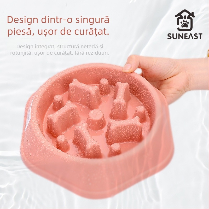 Bol pentru câine cu alimentație lentă, protecție anti-sufocare și anti-șoc, material PP, brand Pet Slow Food Bowl, cutie 120 buc., dimensiuni cutiei 46×42×41 cm