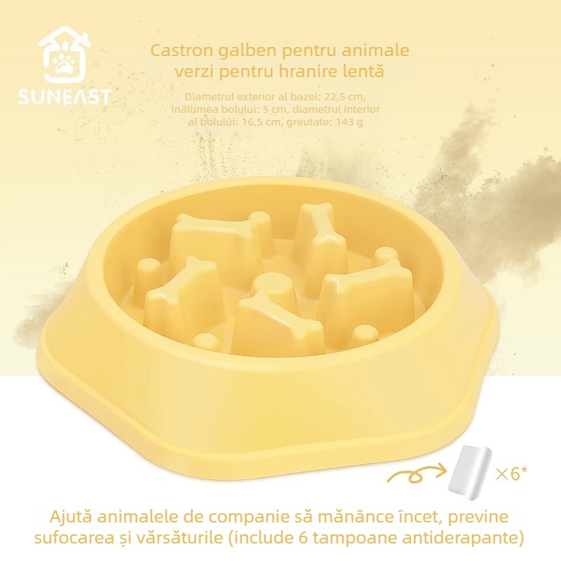 Bol pentru câine cu alimentație lentă, protecție anti-sufocare și anti-șoc, material PP, brand Pet Slow Food Bowl, cutie 120 buc., dimensiuni cutiei 46×42×41 cm