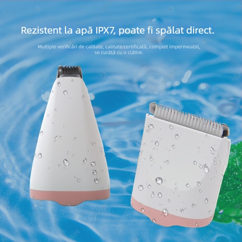 Set de tuns animale de companie 2 în 1 pentru pisici și câini, cu capete de tăiere duble, lame din ceramică și oțel inoxidabil, încărcare rapidă USB-C 5V 1A.