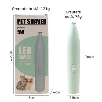 Dogus clipper electric pentru păr la laba câinelui – pentru câini, corp ABS, cutie 240 buc