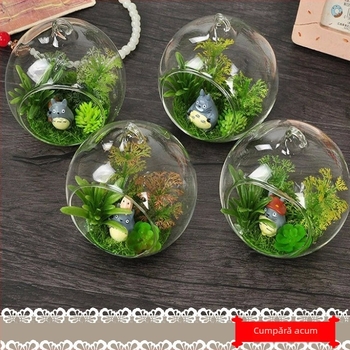 Vază globulară suspendată — sticlă borosilicată de înaltă calitate, suflată, suprafață lustruită, personalizabilă, stil pastoral