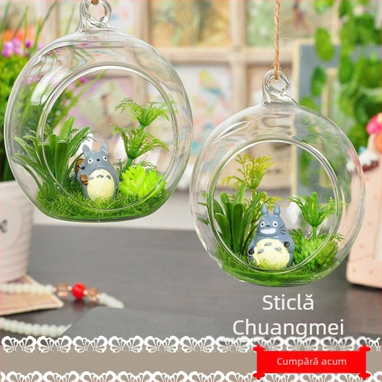 Vază globulară suspendată — sticlă borosilicată de înaltă calitate, suflată, suprafață lustruită, personalizabilă, stil pastoral