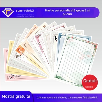 Hârtie pentru scrisori cu ștampilare aurie, gros, stil occidental de papetărie, hârtie offset Grade A 100 g, logo imprimat
