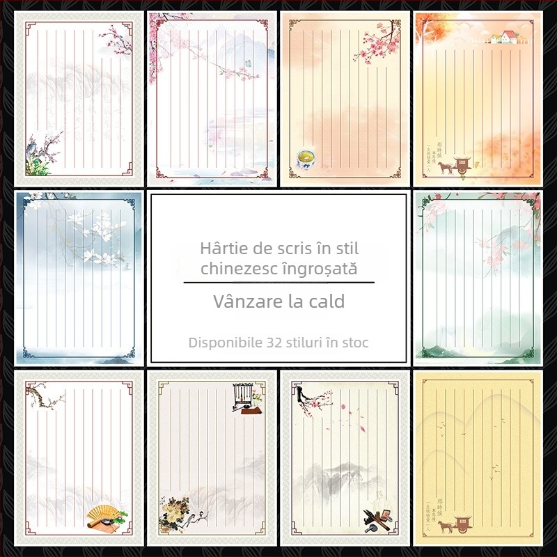 Hârtie pentru scrisori cu ștampilare aurie, gros, stil occidental de papetărie, hârtie offset Grade A 100 g, logo imprimat