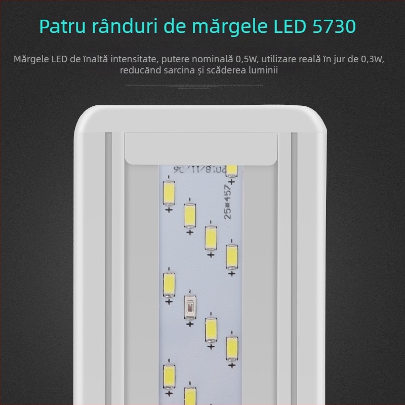 Iluminare LED pentru acvariu cu suport pliabil, construcție din plastic, putere 5W–16W, greutate 400 g, brand Serin