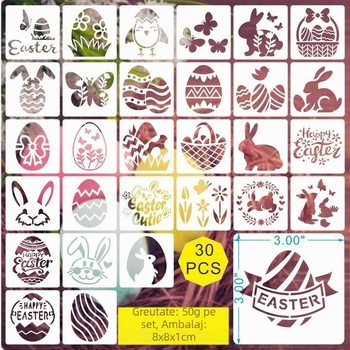 PET Șablon pentru Pictură Decupată, pentru Pandantiv Ou de Paște (Material: PET; Import: Nu; IP: Nu; Etichetă Privată Licențiată: Nu)