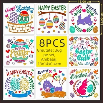 PET Șablon pentru Pictură Decupată, pentru Pandantiv Ou de Paște (Material: PET; Import: Nu; IP: Nu; Etichetă Privată Licențiată: Nu)