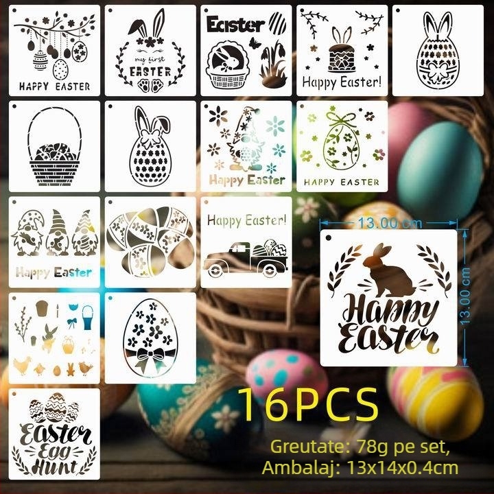 PET Șablon pentru Pictură Decupată, pentru Pandantiv Ou de Paște (Material: PET; Import: Nu; IP: Nu; Etichetă Privată Licențiată: Nu)