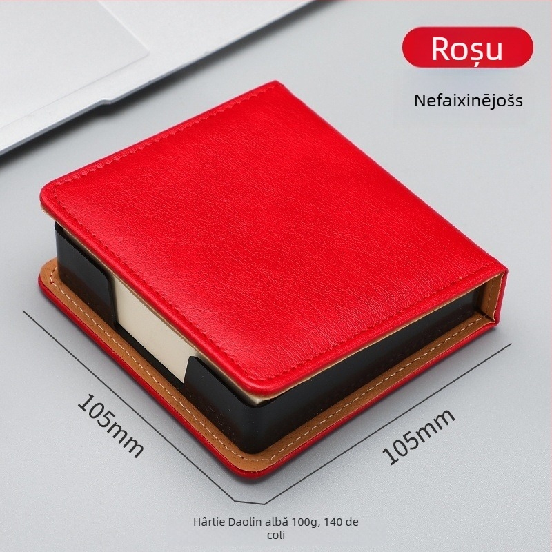 Cutie de depozitare pentru Post-it — PU piele imitata și acrilic, formă bloc de hârtie, organizator de birou Zhuorui Stationery