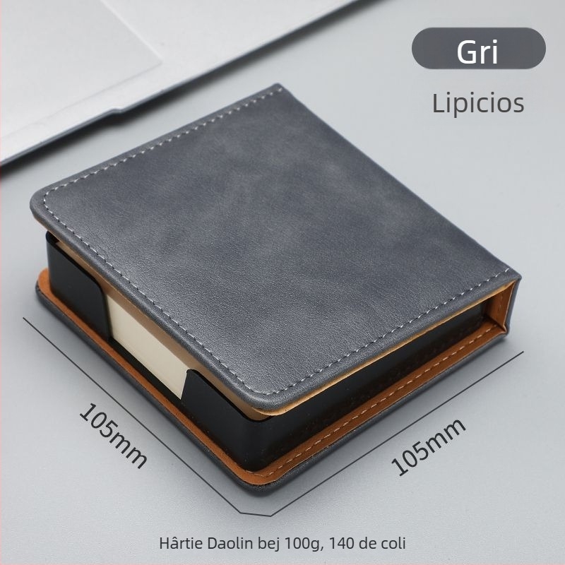 Cutie de depozitare pentru Post-it — PU piele imitata și acrilic, formă bloc de hârtie, organizator de birou Zhuorui Stationery