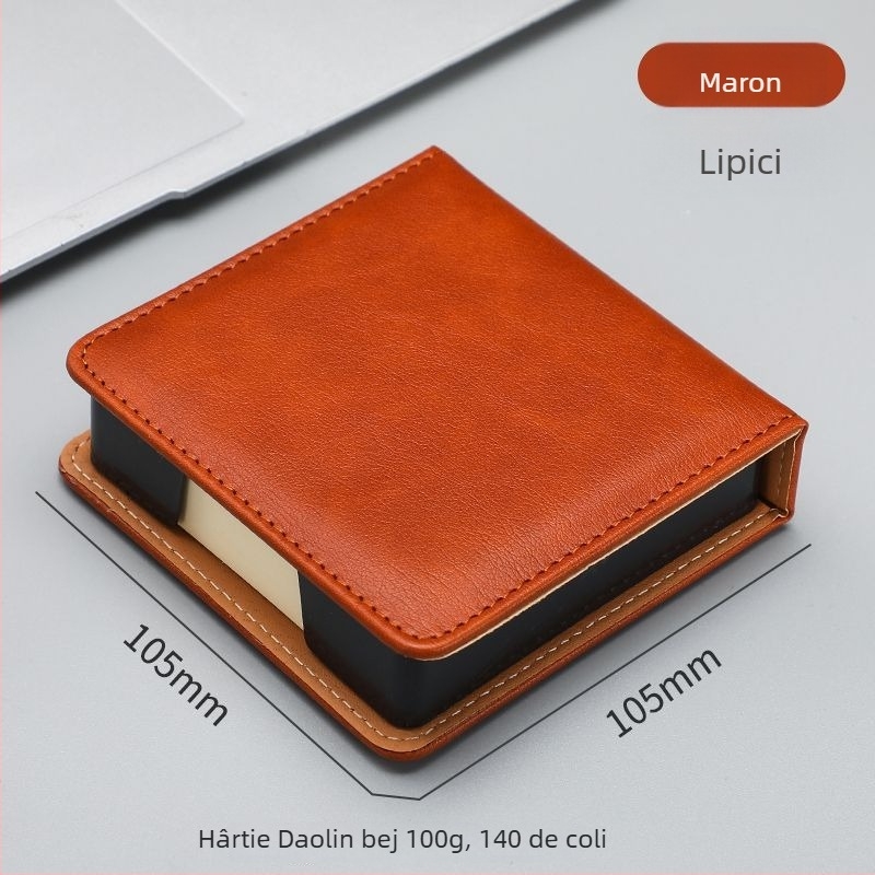 Cutie de depozitare pentru Post-it — PU piele imitata și acrilic, formă bloc de hârtie, organizator de birou Zhuorui Stationery