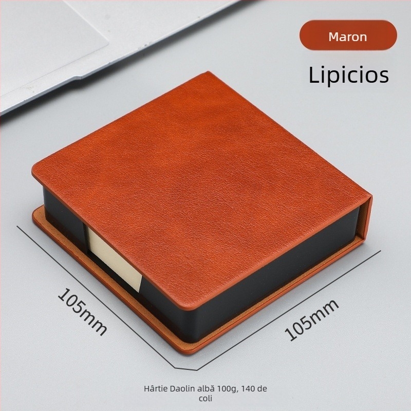 Cutie de depozitare pentru Post-it — PU piele imitata și acrilic, formă bloc de hârtie, organizator de birou Zhuorui Stationery