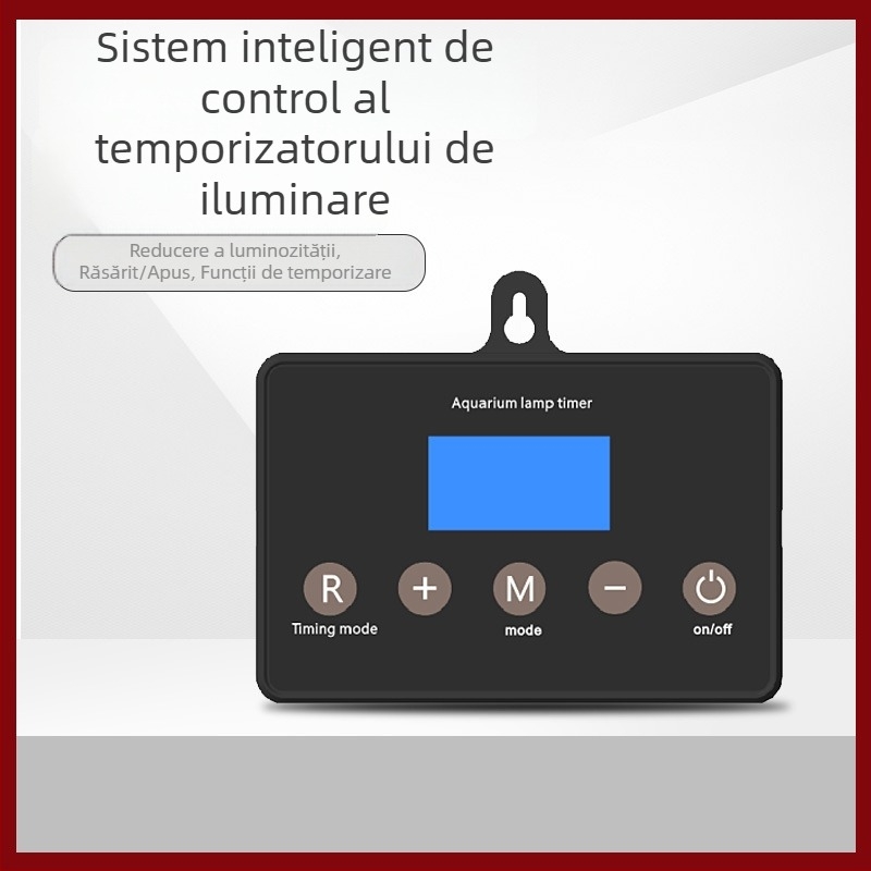 Lumină LED inteligentă pentru acvariu cu temporizator, 12W, carcasă din plastic, reglaj intensitate, răsărit-apus, FISHEYE