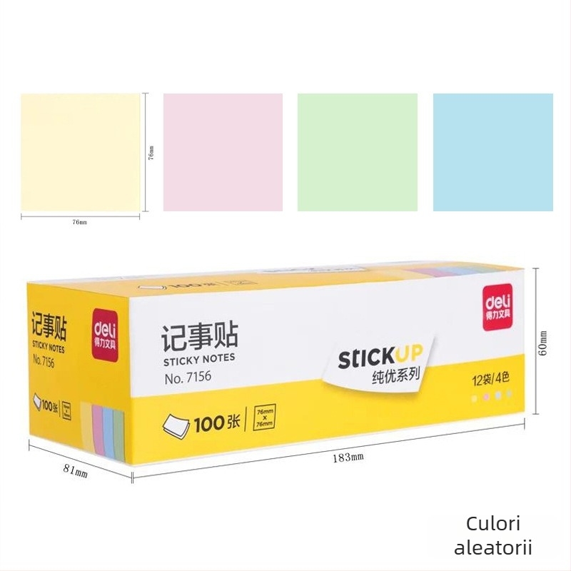 Deli notițe lipicioase, gata de lipit, 45 g, hârtie, comandă minimă 1