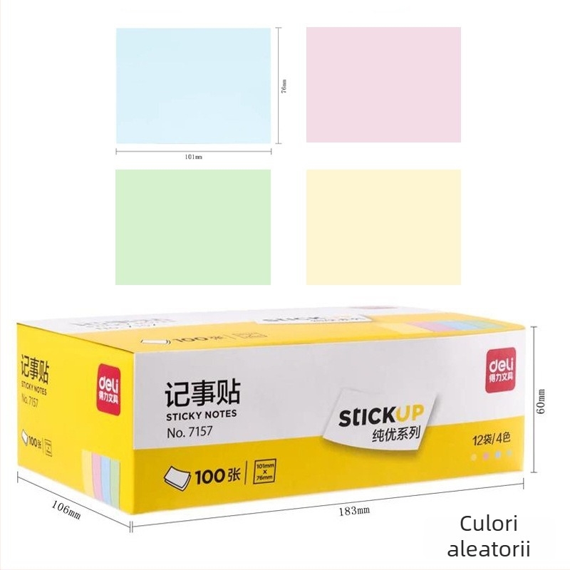 Deli notițe lipicioase, gata de lipit, 45 g, hârtie, comandă minimă 1