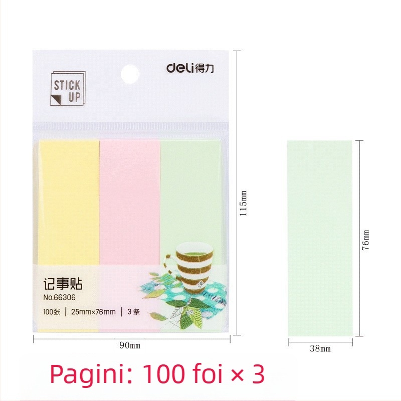 Deli notițe lipicioase, gata de lipit, 45 g, hârtie, comandă minimă 1