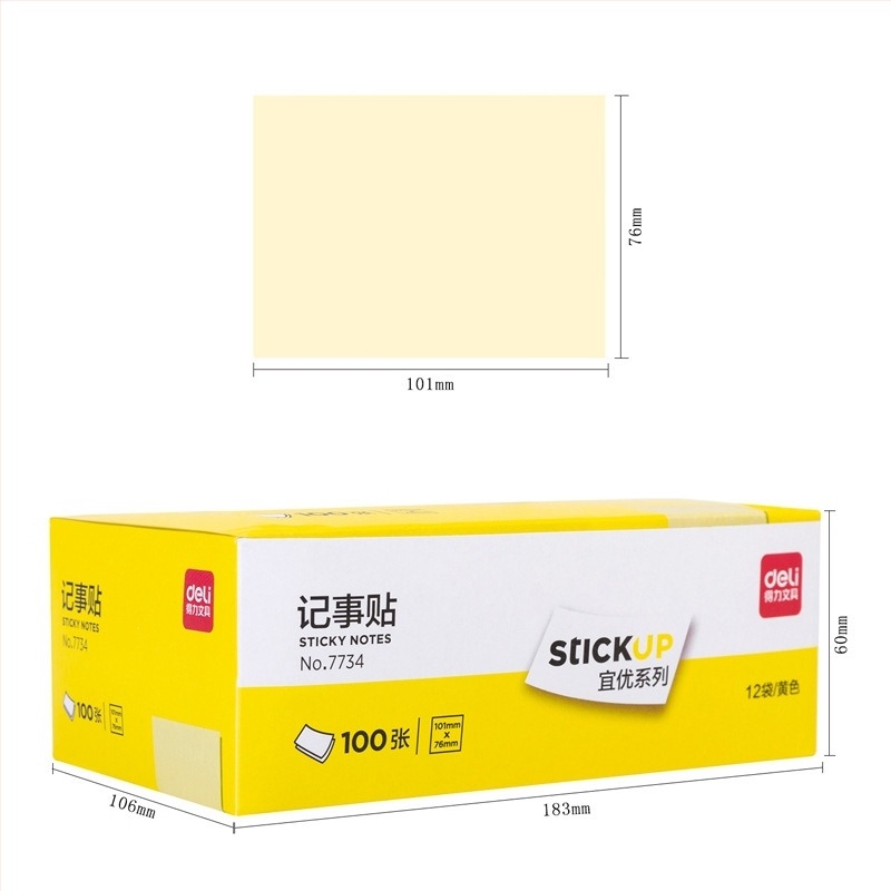 Deli notițe lipicioase, gata de lipit, 45 g, hârtie, comandă minimă 1