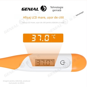 Genial T15SC Termometru medical digital, măsoară subraț/oral/rectal, precizie ±0.1°C, comutare dublă a unităților (°C/°F), fără mercur