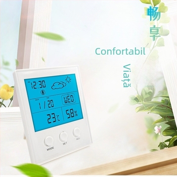 CH-904 Monitor interior de temperatură și umiditate, cu afișaj digital mare și ceas cu alarmă; Rezoluție: temperatura 1°C, umiditatea 1% RH