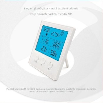 CH-904 Monitor interior de temperatură și umiditate, cu afișaj digital mare și ceas cu alarmă; Rezoluție: temperatura 1°C, umiditatea 1% RH
