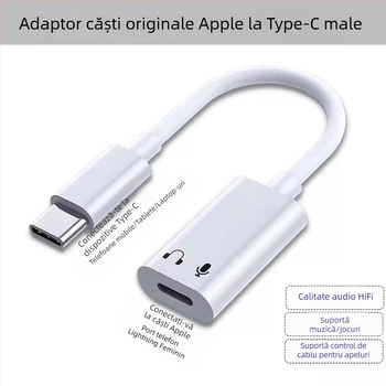 Adaptor pentru căști, model 15, compatibil cu seria Apple 15
