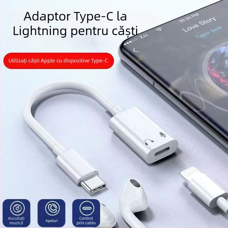 Adaptor pentru căști, model 15, compatibil cu seria Apple 15