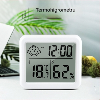 CX-0813 termometru și higrometru cu funcție de memorie, ecran LCD mare, alimentat CR2032, potrivit pentru casă, birou sau atelier