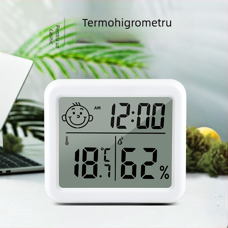 CX-0813 termometru și higrometru cu funcție de memorie, ecran LCD mare, alimentat CR2032, potrivit pentru casă, birou sau atelier