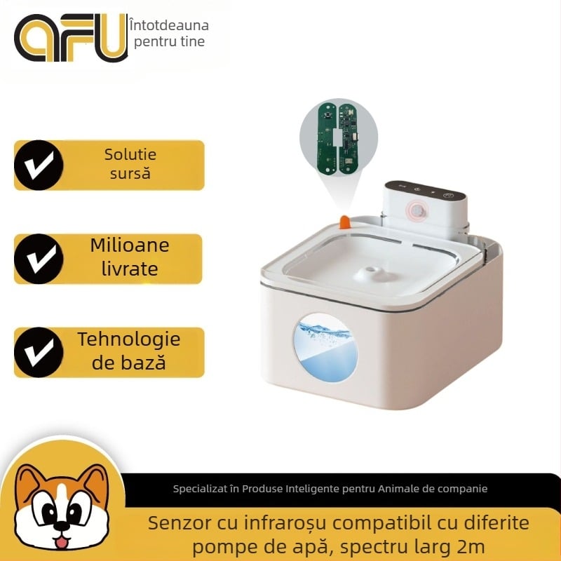 PCBA pentru fântână de apă cu infraroșu pentru animale de companie — model afu-ysj-hw-01; potrivită pentru câini și pisici; detașabilă; aplicația nu este suportată.