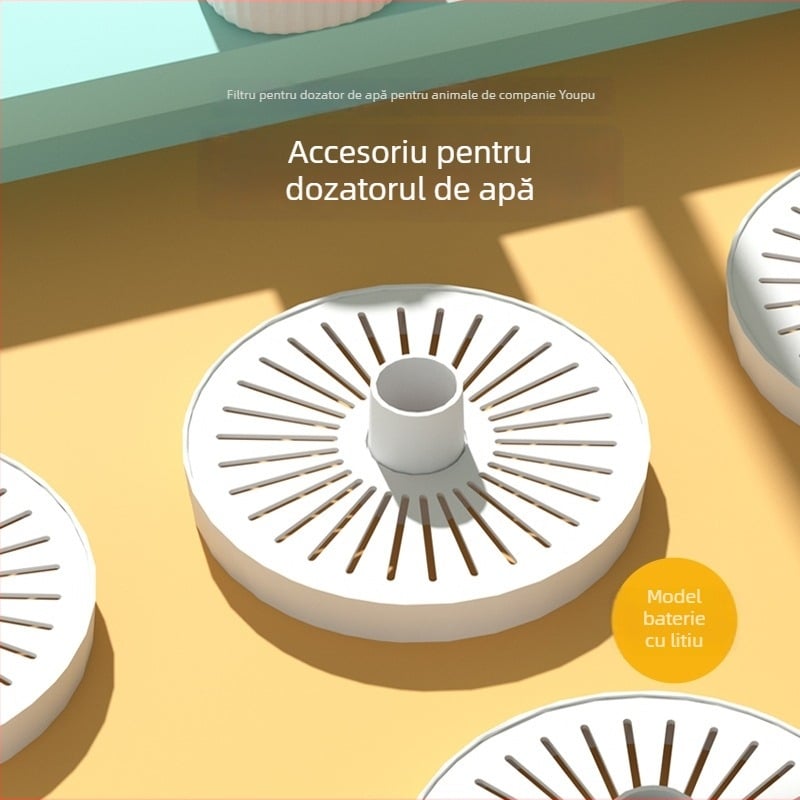 Dispenser de apă pentru animale de companie, 1.5S, element de filtrare cu piatră Maifan și filtru din cărbune activ