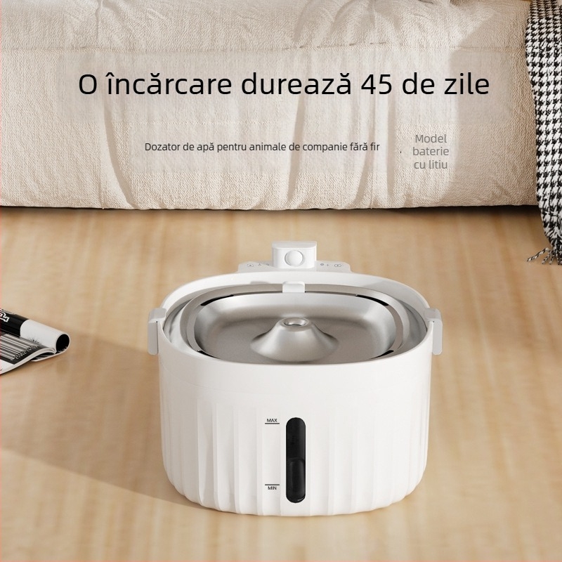 Dispenser de apă pentru animale de companie, 1.5S, element de filtrare cu piatră Maifan și filtru din cărbune activ