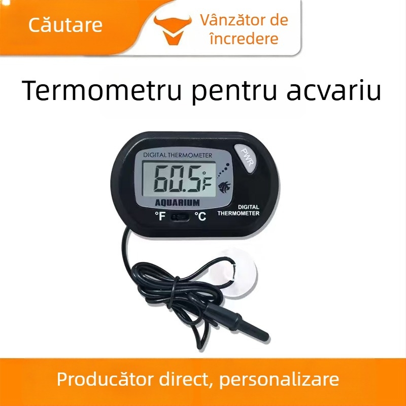 Termometru digital pentru acvariu, cu senzor impermeabil și ventuză, model ST-3, Ruisimai