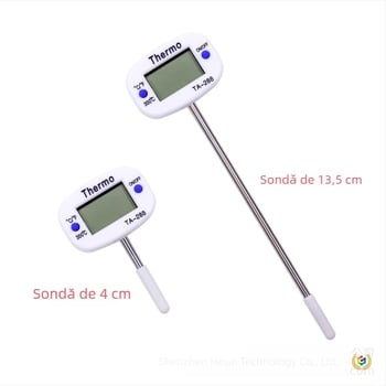 Termometru pentru alimente, sondă de tip ac, rezoluție 0.1°C, pentru bucătărie și grătar