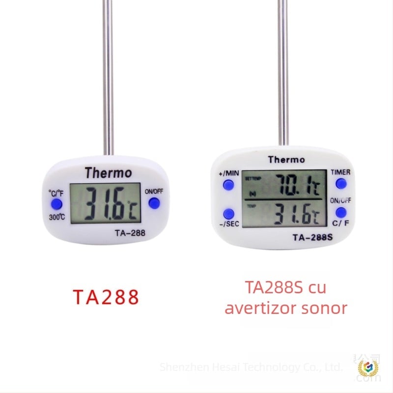 Termometru pentru alimente, sondă de tip ac, rezoluție 0.1°C, pentru bucătărie și grătar