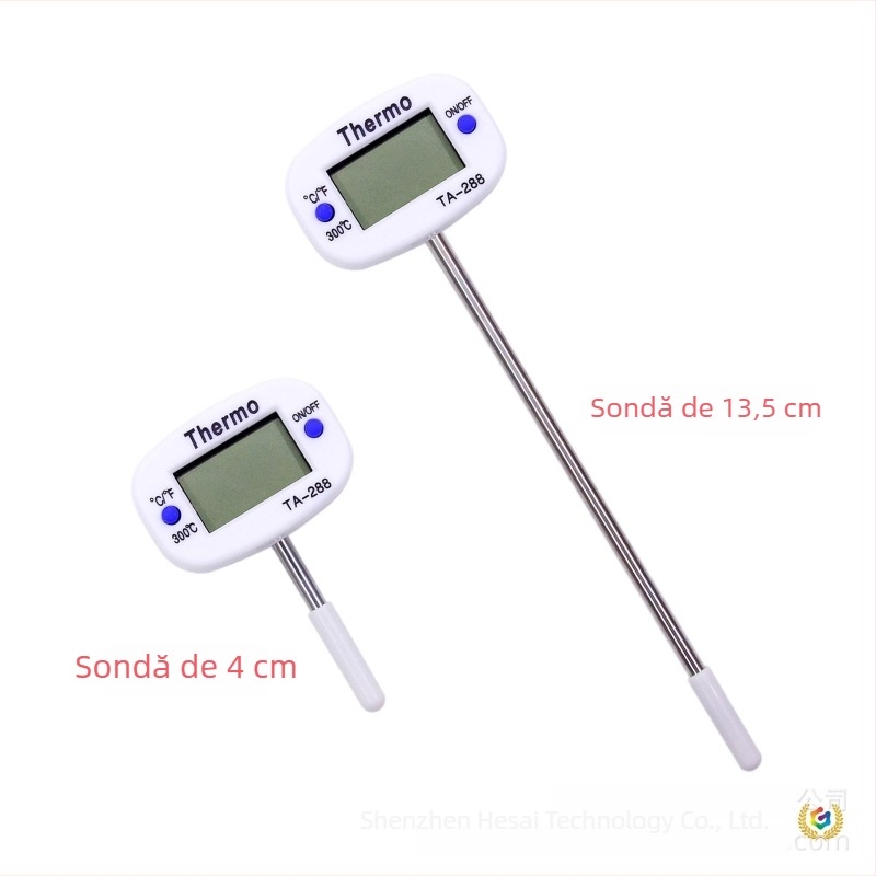 Termometru pentru alimente, sondă de tip ac, rezoluție 0.1°C, pentru bucătărie și grătar