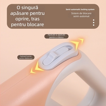 Lesă de câine retractabilă — material ABS, pentru plimbări în aer liber