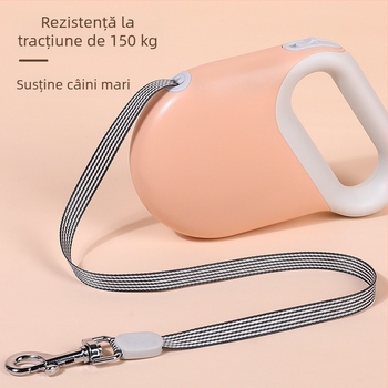 Lesă de câine retractabilă — material ABS, pentru plimbări în aer liber